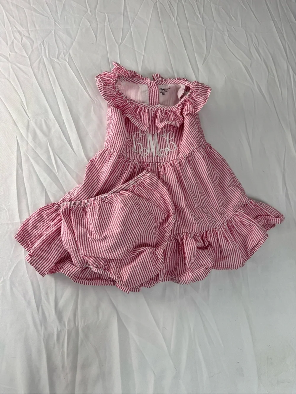 Baby Ralph Lauren Pink And White Monogram 2 Pc (LmL)